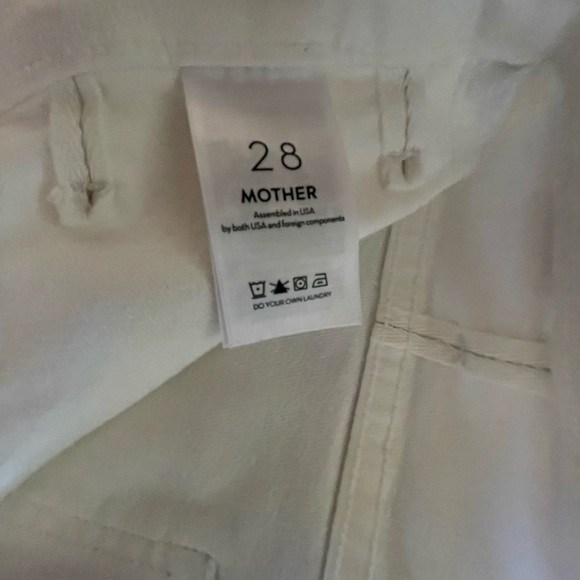 MOTHER The Hustler Patch Pocket Flood Jean in White Premium Denim high waist 28 - Picture 3 of 10